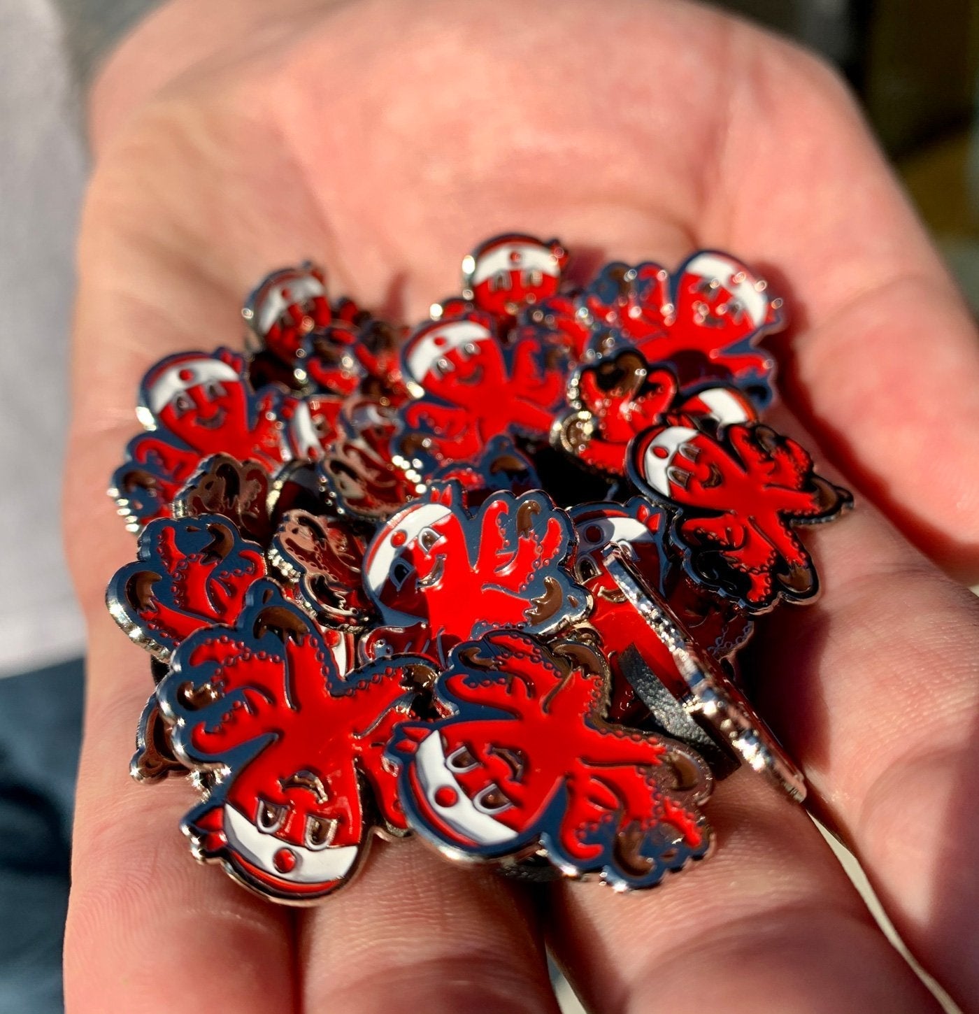 Red Octo Pin - Airy Artisan Pin Assortment